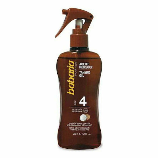 Babaria Tanning Oil Αντηλιακό Λάδι Σώματος SPF4 σε Spray 200ml