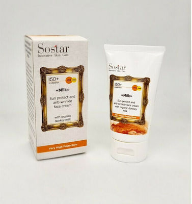 Sostar Milk Αnti-aging & Moisturizing Day Cream Suitable for All Skin Types with Donkey Milk 50SPF 50ml