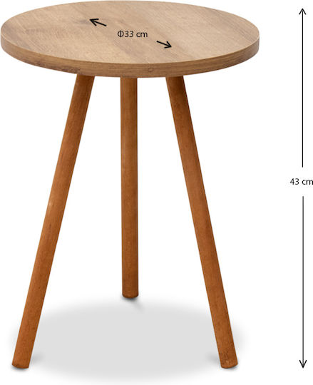Rund Beistelltisch Roma Holz Pine Oak B33.5xT33.5xH46cm