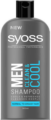 Syoss Men Clean & Cool Shampoos Reconstruction/Nourishment for Oily Hair 440ml