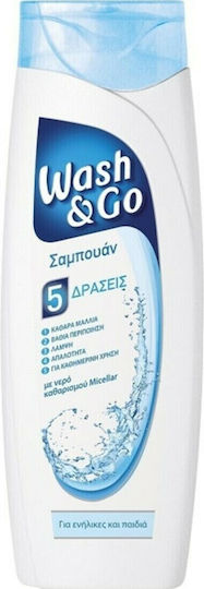 Wash & Go Micellar Water Water Σαμπουάν Ενυδάτωσης για Όλους τους Τύπους Μαλλιών 400ml
