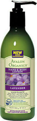 Avalon Organics Lavender Hand & Body Lotion Hidratantă Loțiune pentru Corp cu Aromă de Levănțică 340ml 340gr