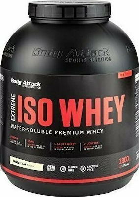 Body Attack Extreme Iso Whey Pro Molkenprotein Glutenfrei mit Geschmack Kekse und Sahne 1.8kg