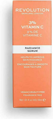 Revolution Beauty 3% Vitamin C Radiance Serum Gesicht mit Vitamin C für Glanz & Aufhellung 30ml