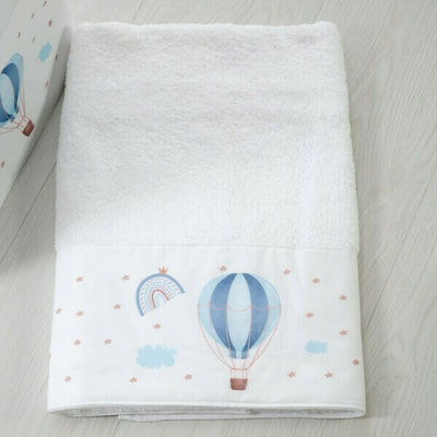 Bellissimo Baptism Towel Set Αερόστατο / Ουράνιο Τόξο Λευκό