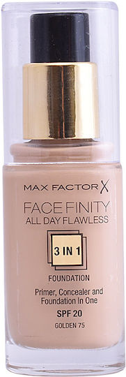 Max Factor Facefinity All Day Flawless Spf20 Liquid Foundation SPF20 75 Golden 30ml