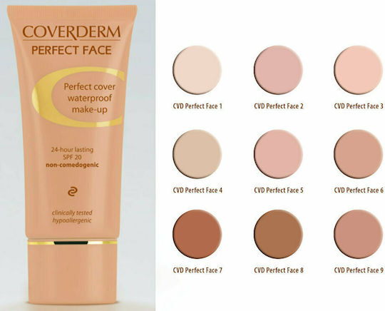 Coverderm Perfect Face Waterproof SPF20 Лилаво/бяло 02 30мл