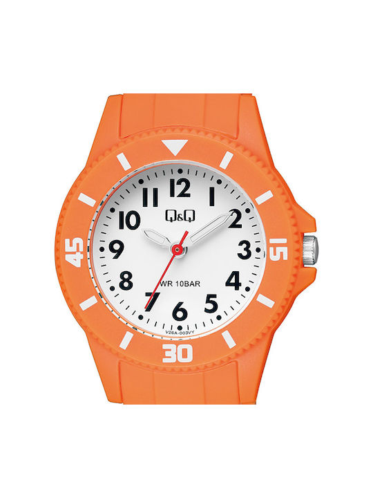 Q&Q Kids Analog Watch with Rubber/Plastic Strap Orange