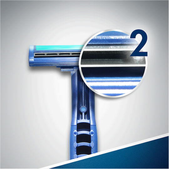 Gillette Blue II Slalom Plus Ξυραφάκια μιας Χρήσης με 2 Λεπίδες & Λιπαντική Ταινία 5τμχ