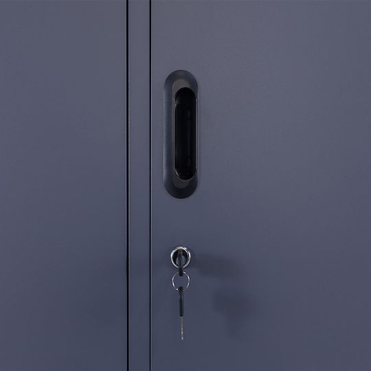 Locker Metal with 4 Cabinets Anthracite Checkmate 90x45x190cm