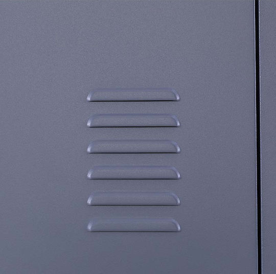 Spind Metallisch mit 3 Schränke Anthracite Checkmate 38x45x180cm