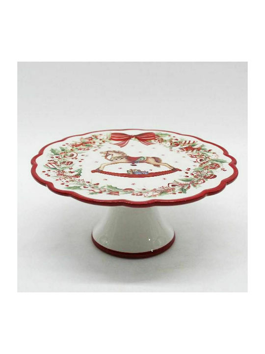 Iliadis Christmas Cake Stands Ceramic Multicolored L10xW10xH22xD22cm.