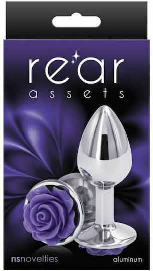 Ns Novelties Rear Assets Aluminum Πρωκτική Σφήνα Silver / Purple Rose 7.6cm