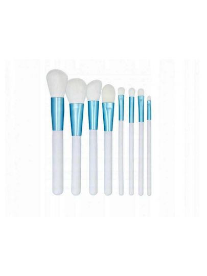 Tools for Beauty Synthetic Make Up Brush Set White & Blue 8pcs