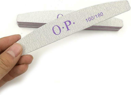 Nail File Curved Paper 100/180 25 Pieces Double Sided