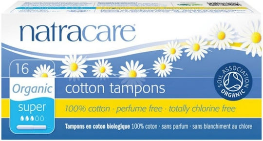 Natracare Tampons Organic Cotton with Applicator for Heavy Flow 16pcs