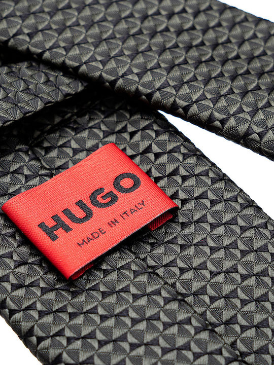 Hugo Boss Herren Krawatte Synthetisch Gedruckt in Khaki Farbe