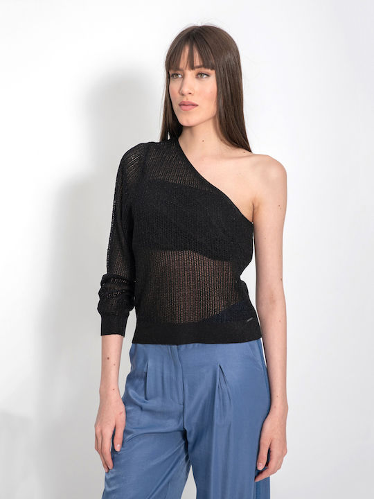 Top Tricotat Damă Negru