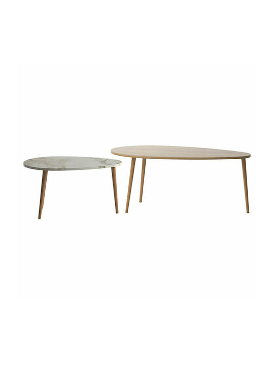 Oval Coffee Table Monty Wooden Beige L116xW46xH46cm.