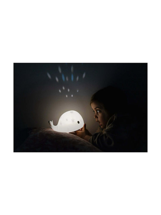 Flow Rotating Kids Projector Lamp Moby with Color Changes White 10x13x17.5εκ.