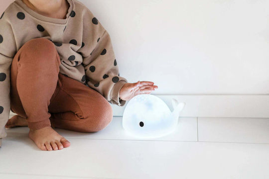 Flow Περιστρεφόμενο Παιδικό Φωτιστικό Projector Moby με Εναλλαγές Χρωματισμών Λευκό 10x13x17.5εκ.