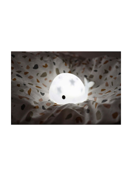 Flow Rotating Kids Projector Lamp Moby with Color Changes White 10x13x17.5εκ.