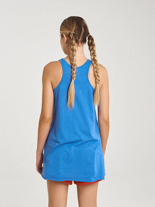 Zero Level Sleeveless Women's Summer Blouse Blue