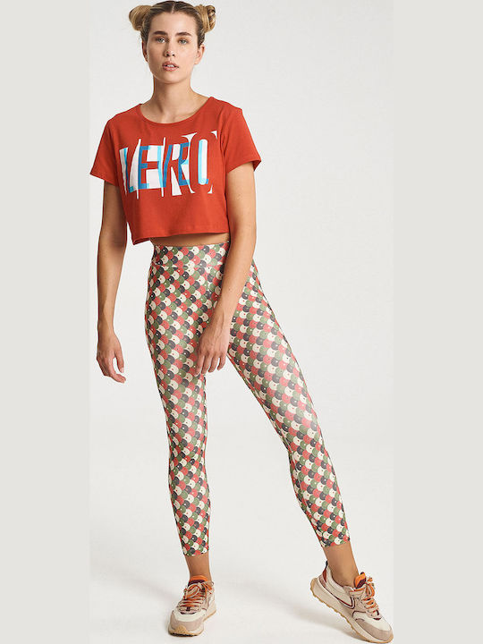 Women's Summer Crop Top Short Sleeve Red