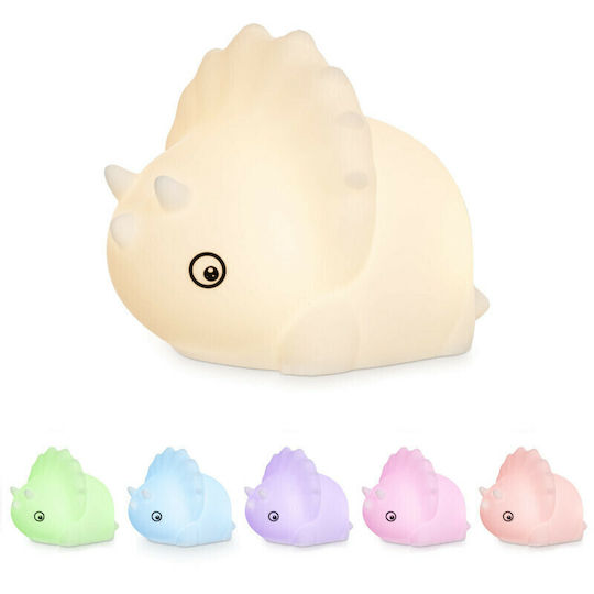 Navaris Led Kids Decorative Lamp Dino Triceratops White