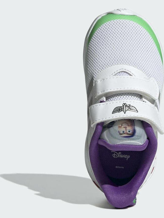 Fortarun Buzz Lightyear CF Kids Sports Shoes Running with Hoop & Loop Closure Cloud White / Silver Metallic / Semi Solar Lime