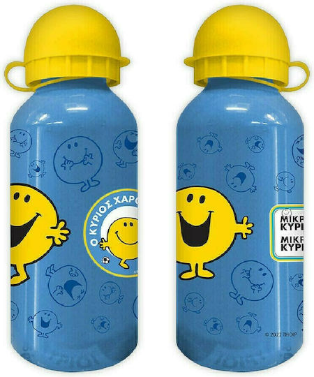 CHartini Poli Mr. Happy Kids Water Bottle Aluminium Light Blue 400ml