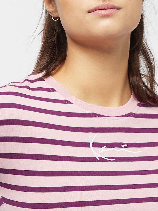 Women's T-shirt Striped Pink