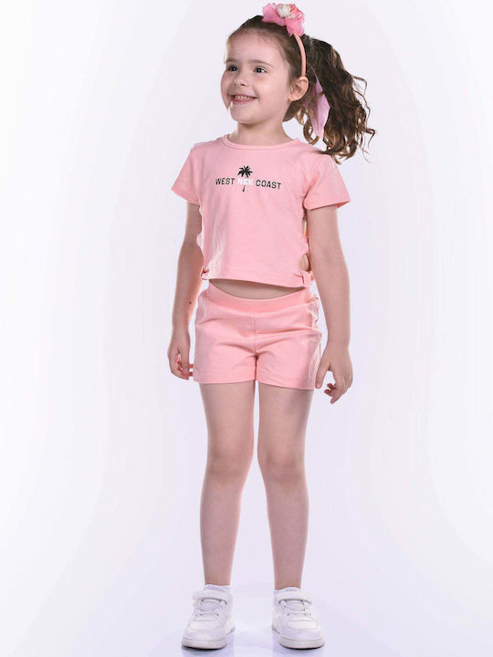 Nek Kids Wear Set pentru copii cu Șorturi Vara 2buc Roz