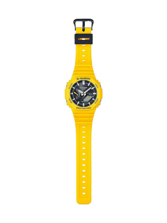 Casio G-Shock Ανδρικό Ρολόι 45.5mm Χρονογράφος Μπαταρίας με Κίτρινο Καουτσούκ Λουράκι