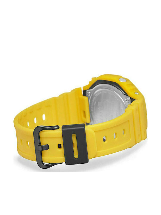 Casio G-Shock Ανδρικό Ρολόι 45.5mm Χρονογράφος Μπαταρίας με Κίτρινο Καουτσούκ Λουράκι