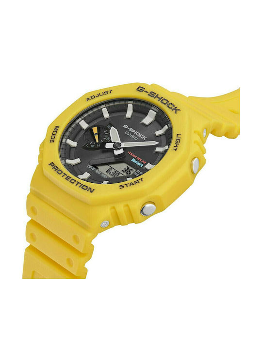 Casio G-Shock Ανδρικό Ρολόι 45.5mm Χρονογράφος Μπαταρίας με Κίτρινο Καουτσούκ Λουράκι