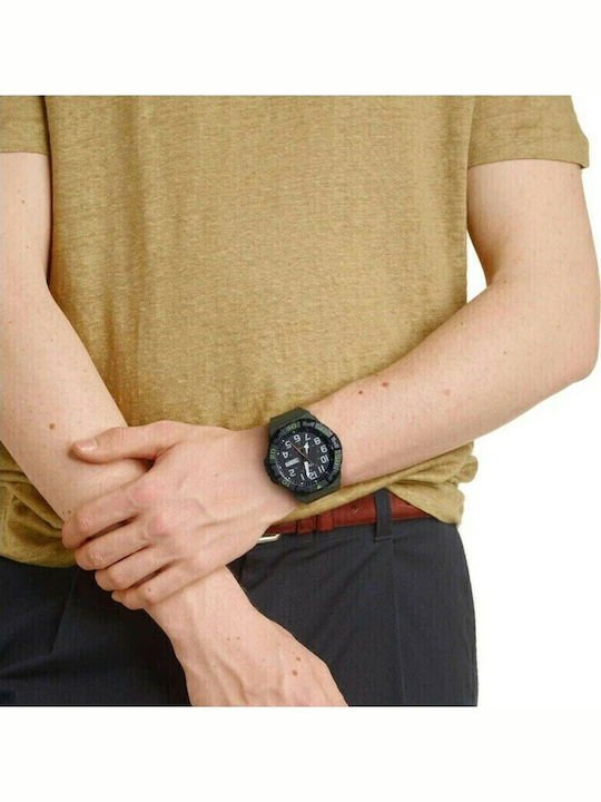 Casio Men's Watch 50mm Battery with Green Rubber Strap