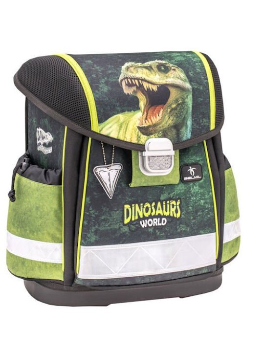 Belmil Dinosaur World 2 Σχολική Τσάντα Πλάτης Δημοτικού Χακί με Θήκη για Παγούρι 19lt