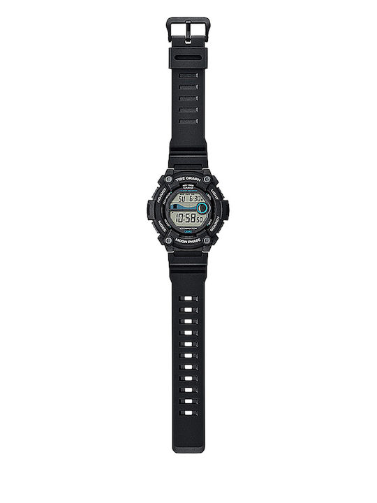 Casio Ceas Digital Pentru Bărbați 51mm Cu Baterie Și Curea Din Cauciuc Neagră