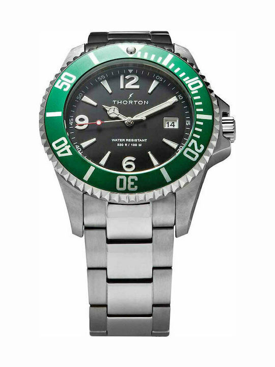 Thorton Men's Watch 46mm Battery with Silver Metal Bracelet