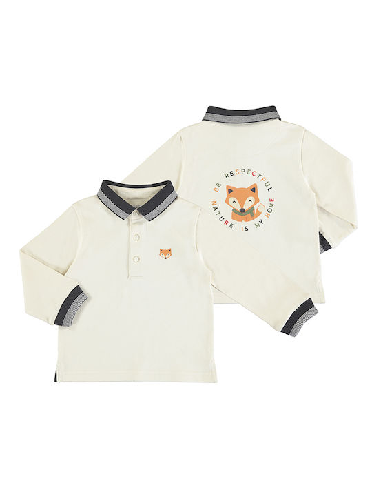 Mayoral Kids Polo Long Sleeve Beige