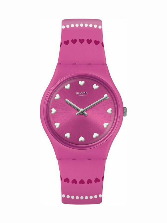Swatch Swatch Women's Watch with Fuchsia Rubber Strap