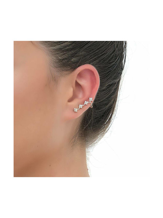 Oxzen Ohrringe Ear Climbers aus Silber mit Steinen