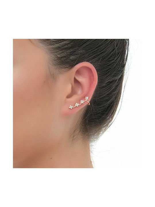 Oxzen Ohrringe Ear Climbers aus Silber Vergoldet mit Steinen