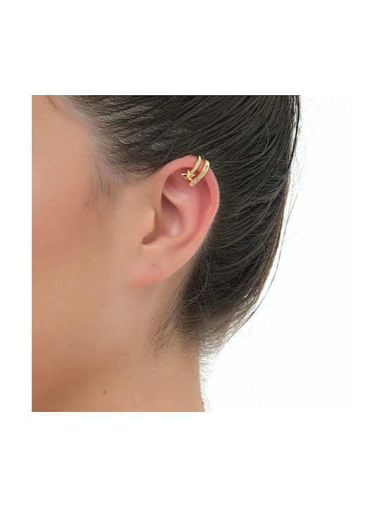 Oxzen Γυναικεία Σκουλαρίκια Ear Cuff από Ασήμι Επιχρυσωμένα Με Πέτρες