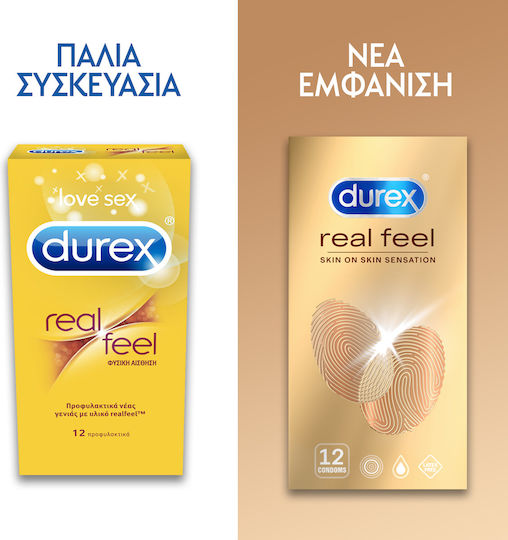 Durex Προφυλακτικά Real Feel 56mm 12τμχ 56mm Natural