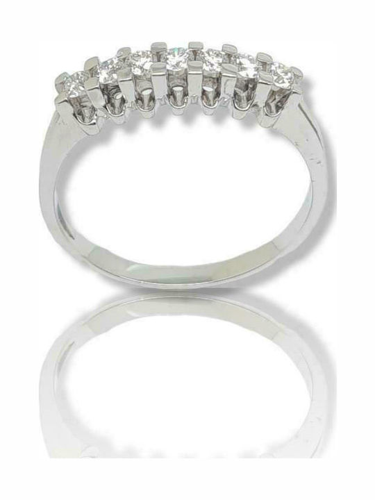 Mentzos Damen Ring Halbring mit Diamant aus Weißgold 18K