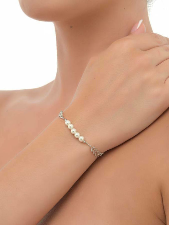 Oxzen Bracelet made of Silver with Pearls