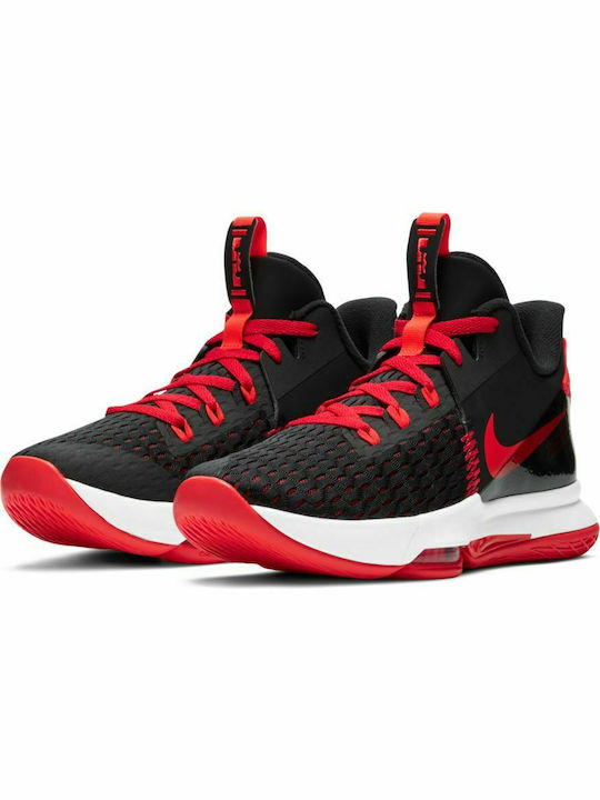 Nike Lebron Witness 5 Χαμηλά Μπασκετικά Παπούτσια Black / University Red / White / Bright Crimson