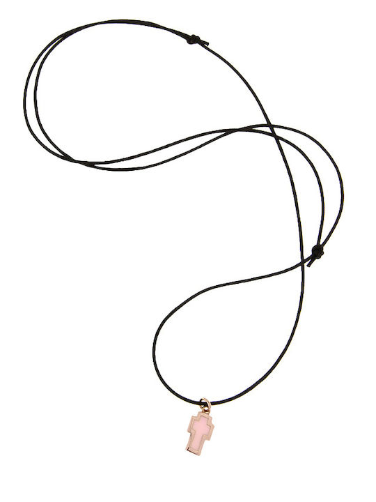 Very Gavello Women's Rose Gold Cross 9K with Cord Tattoo VPTA X